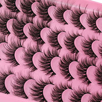 Faux Mink Lashes 3D Fluffy Fake Eyelashes Lashes Natural Look Wispy Lashes Bulk 20 Pairs Short False Eyelashes 4 Different Style Eye Lashes Pack