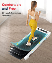 Redliro Walking Pad Treadmill Under Desk, Portable Mini Treadmill with Remote Control, Bluetooth, 265lbs Max Weight, Installation-Free Jogging Machine for Home/Office