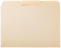 Amazon Basics 1/3-Cut Tab, Assorted Positions File Folders, Letter Size, Manila - Pack of 100