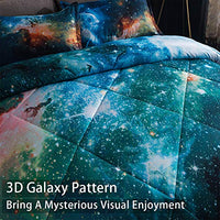 Litanika 3D Galaxy Comforter Full(79x90lnch), 3 Pieces(1 Galaxy Comforter, 2 Pillowcases), Universe Outer Space Bedding Set, Microfiber Comforter Set for Kid Boy Girl Teen