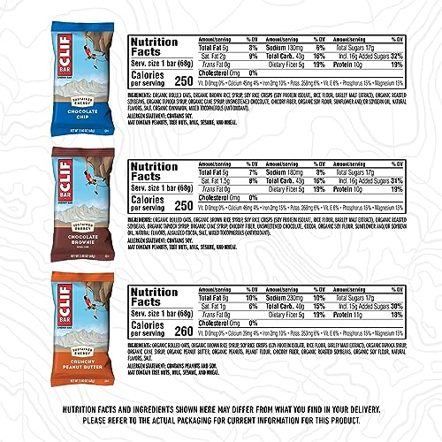 CLIF BAR - Energy Bars - Variety Pack - Made with Organic Oats - Non-GMO - Plant Based - Amazon Exclusive - 2.4 oz. (16 Count)