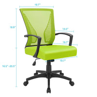Furmax Office Chair Mid Back Swivel Lumbar Support Desk Chair, Computer Ergonomic Mesh Chair with Armrest (Cyan)