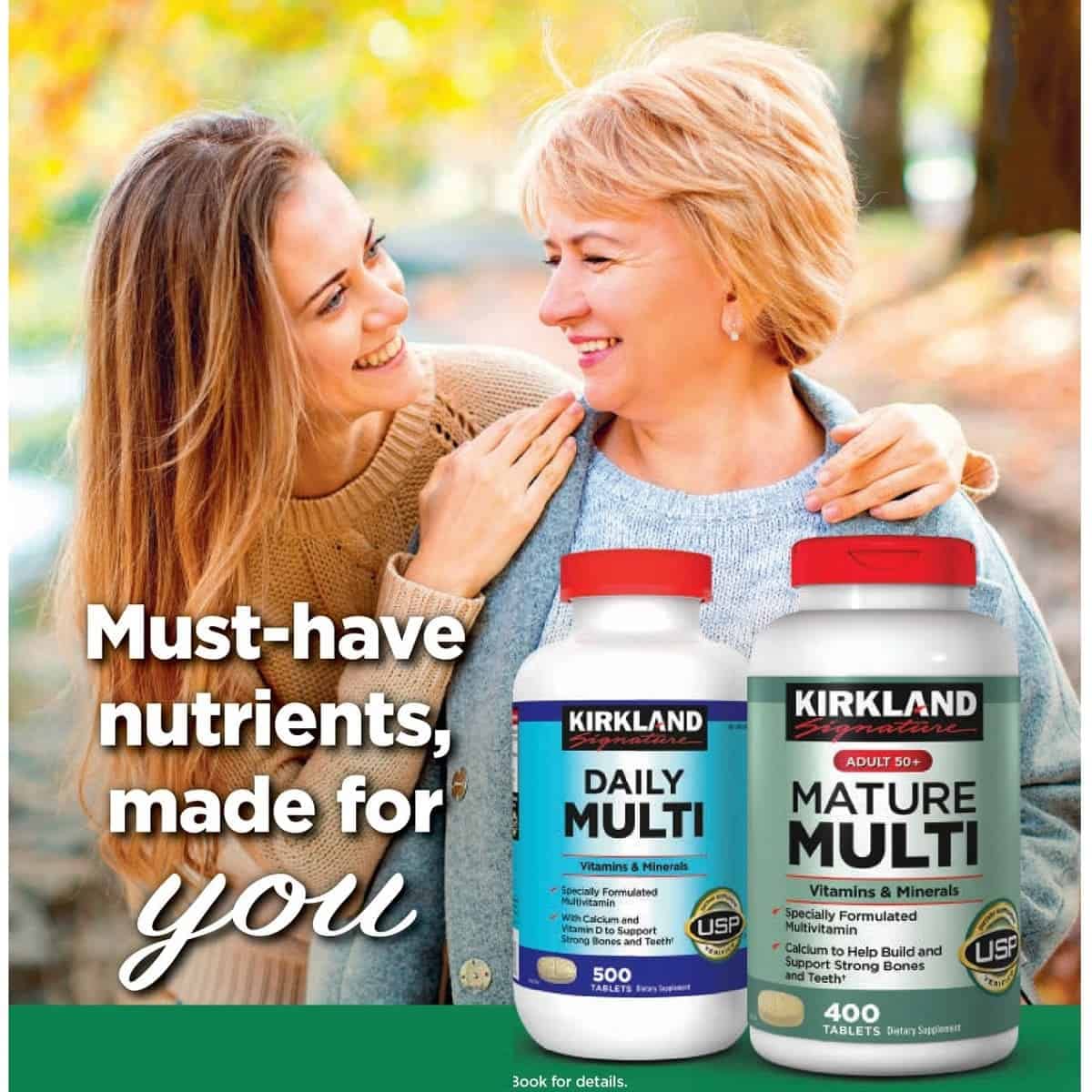 Kirkland Signature  Mature Multi Adult 50+ 400 Tablets + Daily Multi   Mega Mart Center