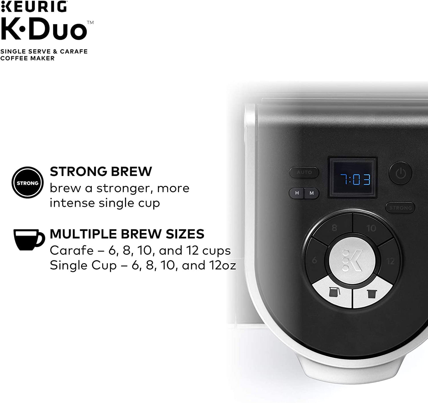 Keurig K-Duo Coffee Maker, Single Serve K-Cup Pod and 12 Cup Carafe Brewer, with Keurig Station K-Cup Pod & Ground Coffee Storage Unit, Black