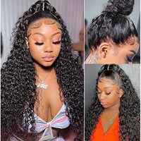 RASHINEE 360 Lace Front Wigs Human Hair Water Wave Full Lace Human Hair Wigs for Black Women Pre Plucked with Baby Hair 360 Wigs Human Hair Natural Color 20 inch