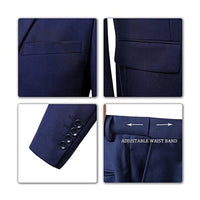 High-End Suits Men Suit 3 Pieces Slim Fit, Navy Blue Groomsmen Suit Business Suit for Men 2 Buttons Prom Tuxedo 3XL/4842