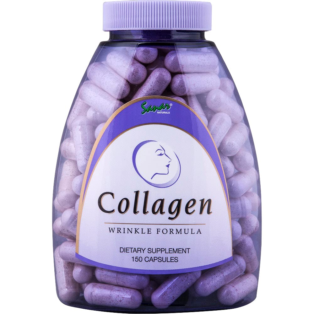 Sanar Naturals Collagen Pills with Vitamin C, Vitamin E - Reduce Wrinkles, Support Hair, Skin, Nails, Joints - Hydrolyzed Collagen for Women and Men, Collagen Peptides Supplement, 150 Capsules