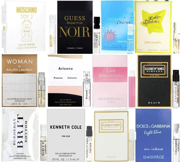 12 Top Selling Perfume Sample Vial Discovery Set - Best Rated Lot High End Designer Fragrance Sampler for Women