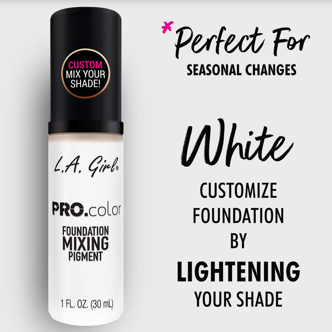 L.A. Girl Pro Matte Mixing Pigment, White, 1 Fluid Ounce