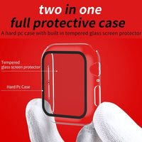 Smiling 2 Pack Case with Built in Tempered Glass Screen Protector Compatible with Apple Watch SE 2023/Series 6 /SE 2/Series 5 /Series 4 40mm, Hard PC Case Overall Protective Cover-Transparent