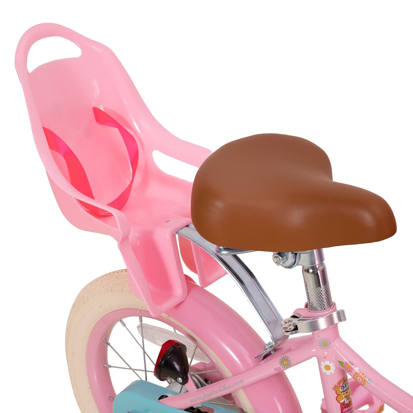 JOYSTAR Kids Bike Little Daisy 12 Inch Girls Bike with Training Wheels Doll Bike Seat Basket & Streamers Princess Kids Bicycle for Girls Toddler of 2-4 Years Toddler Girl Bikes Pink
