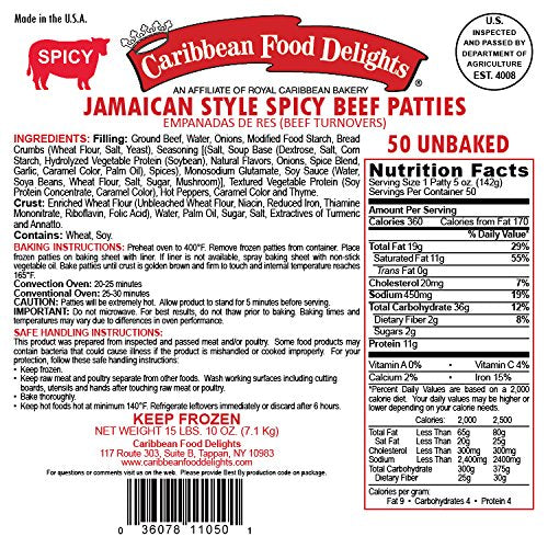 Jamaican Style Patties, Unbaked (Spicy Beef, 1 Case)