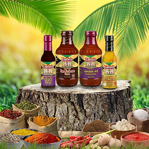 Eaton's Rum BBQ Sauce - Jamaican Barbecue Sauce, Perfect as Meat Rubs, Seasonings, Marinade and Glaze for BBQ, Smoked Meat, Chicken Wings, Steak, Seafood, with Jerk Cooking Recipe eBook