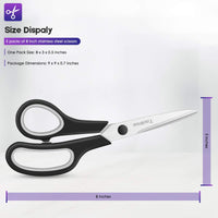 Scissors, Taotree 8" Scissors All Purpose Bulk Pack of 5, Stainless Steel Sharp Scissors for Office Home General Use, High/College School Classroom Teacher Student Kids Scissors Supplies, Same Size