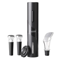 Exptolii Electric Wine Opener, Automatic Bottle Corkscrew with Foil Cutter, Vacuum Stopper and Wine Aerator Pourer