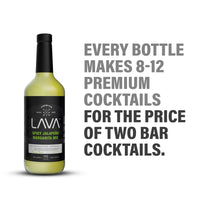 LAVA Premium Spicy Jalapeño Margarita Mix by LAVA Craft Cocktail Co., Made with Real Jalapeños, Agave Nectar, Key Limes, Lots of Flavor and Ready to Use, 1-Liter Glass Bottle