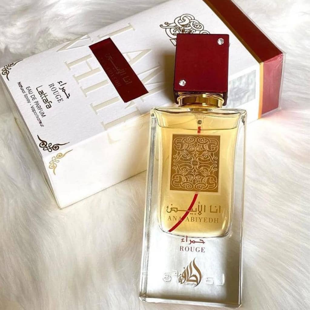 Lattafa Perfumes Ana Abiyedh Rouge for Unisex Eau de Parfum Spray, 2.0 Ounce / 60 ml