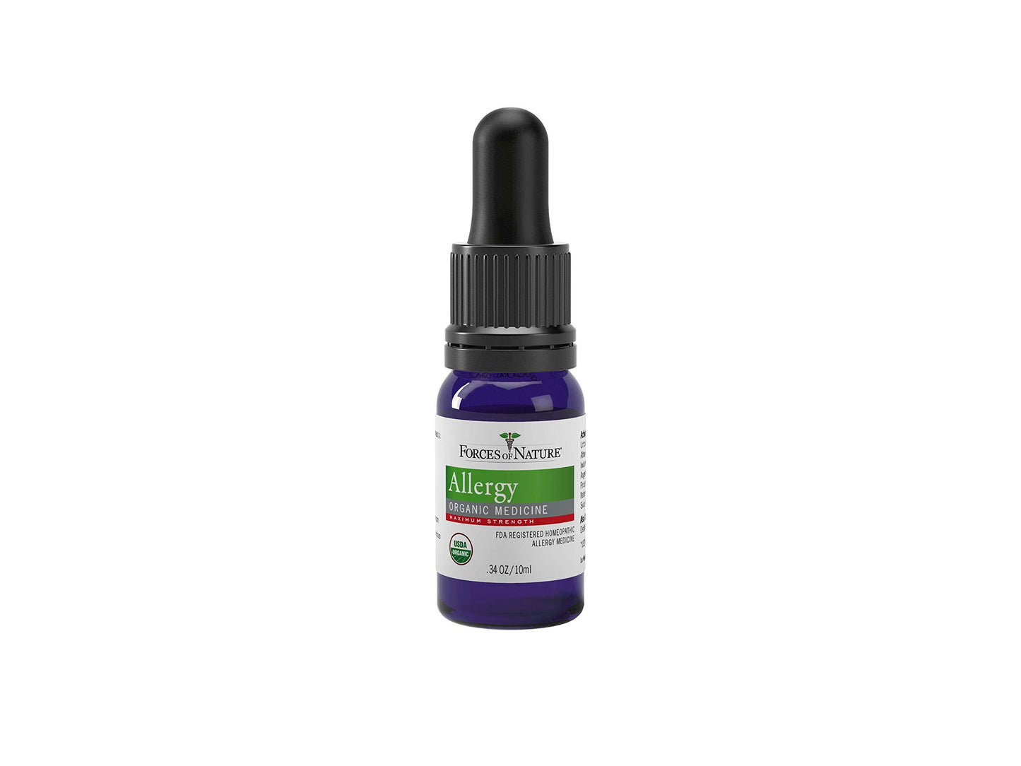 Forces of Nature - Natural Organic Allergy Maximum Strength Medicine (10ml) Non Drowsy, Non Addictive, Non GMO -Fight Indoor, Outdoor Allergies, Sneezing, Runny Nose, Itchy Eyes, Throat and Nose