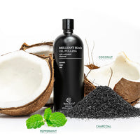 Brilliant Black Oil Pulling, Natural Ayurvedic Blend of Activated Charcoal and Coconut Oil, Oil Pulling Mouthwash Rinse with Peppermint Essential Oil - Terra & Co.