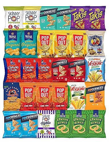 BLUE RIBBON Care Package Cookies and Crackers (30 Count) Healthy Snacks for Adults Gift Box Gifts Basket for Office College Students Final Exam Office Women Men