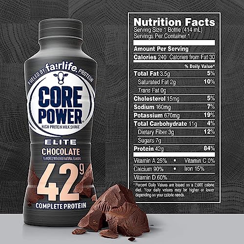 Fairlife Core Power Elite High Protein Milk Shakes, Ready to Drink (6 Chocolate, 42g)