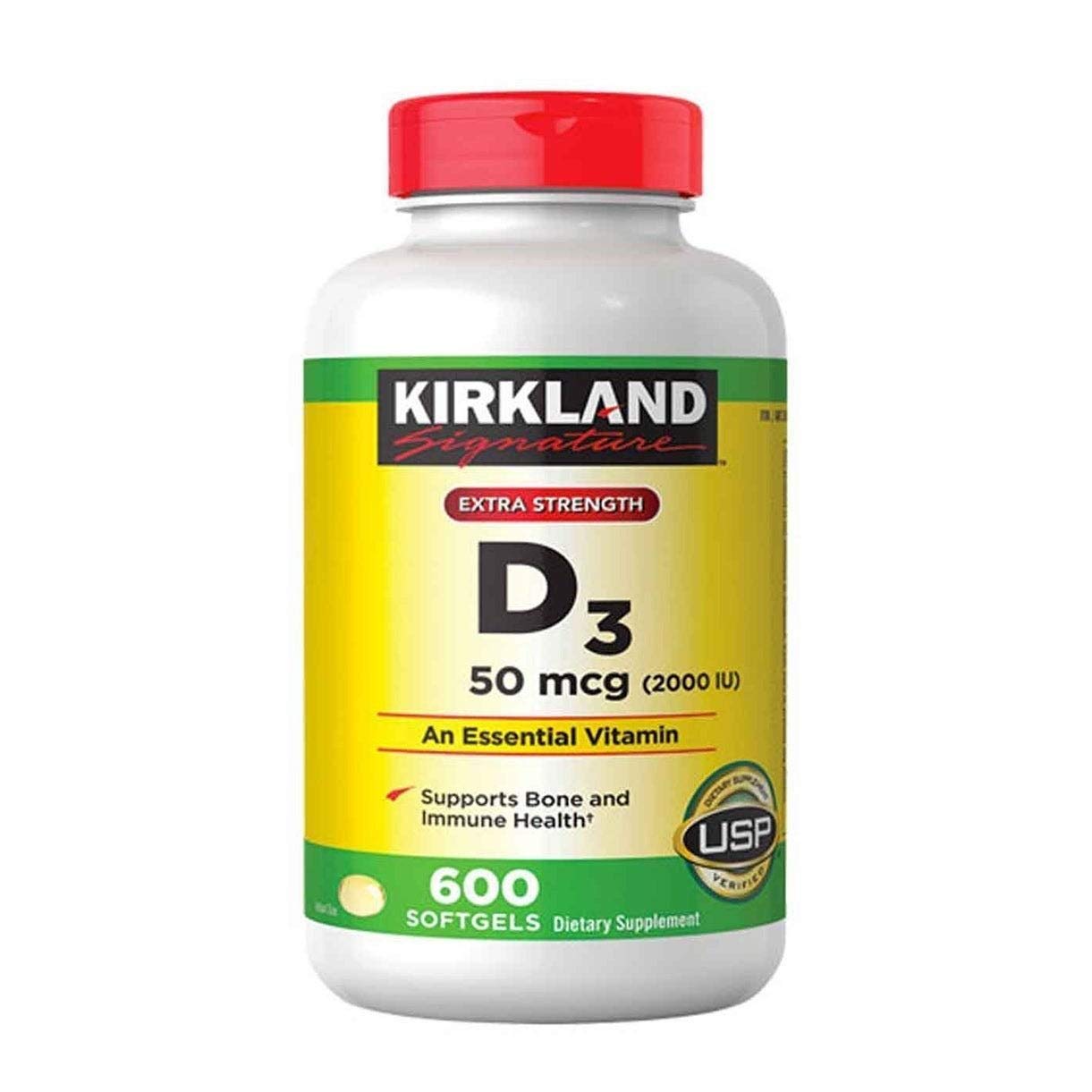 Kirkland Signature Extra Strength D3 50 mcg, 600 Softgels