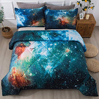 Litanika 3D Galaxy Comforter Full(79x90lnch), 3 Pieces(1 Galaxy Comforter, 2 Pillowcases), Universe Outer Space Bedding Set, Microfiber Comforter Set for Kid Boy Girl Teen