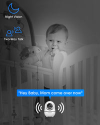 Baby Monitor with Camera and Audio - 5” Display Video Baby Monitor with 29 Hour Battery Life, Remote Pan & Tilt, 2X Zoom,Auto Night Vision, 2 Way Talk, Temperature Sensor,Lullabies,960 Feet Range