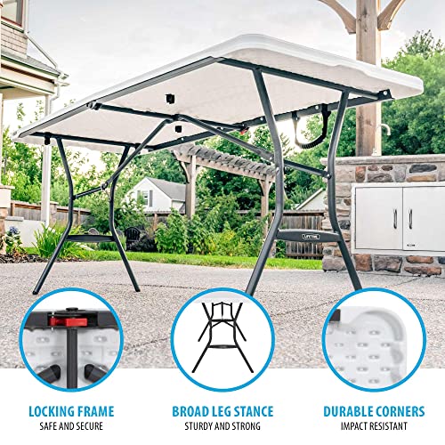 Lifetime 6-Foot Fold in Half Table, White Granite