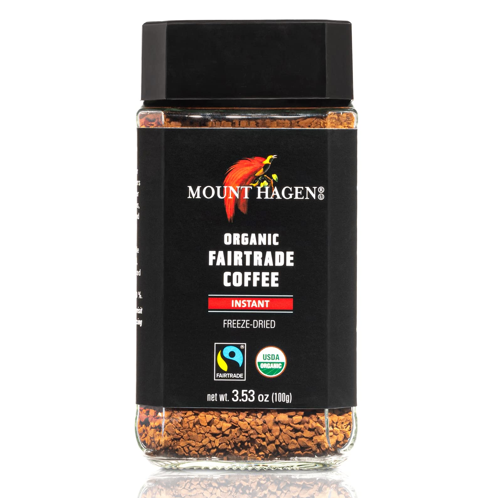 Mount Hagen 3.53oz Organic Freeze Dried Instant Coffee | Eco-friendly, Fair-Trade Coffee Made From Organic Medium Roast Arabica Beans [3.53oz Jar]