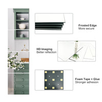 Full Length Mirror Tiles (Glass, 12''x12''x 4PCS), Large Full Body Wall Mirror for Door, Bedroom, Home Gym