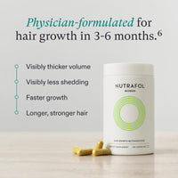 Nutrafol Women's Hair Growth Supplements, Ages 18-44, Clinically Proven for Visibly Thicker and Stronger Hair, Dermatologist Recommended - 1 Month Supply