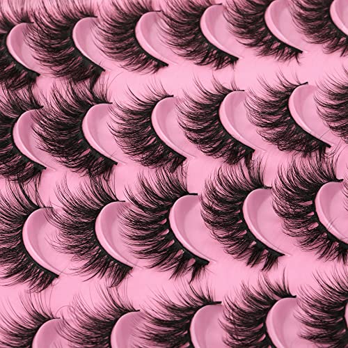 Faux Mink Lashes 3D Fluffy Fake Eyelashes Lashes Natural Look Wispy Lashes Bulk 20 Pairs Short False Eyelashes 4 Different Style Eye Lashes Pack