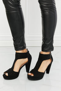 Forever Link Jive With Me Laser Cut Peep Toe T-Strap Heels