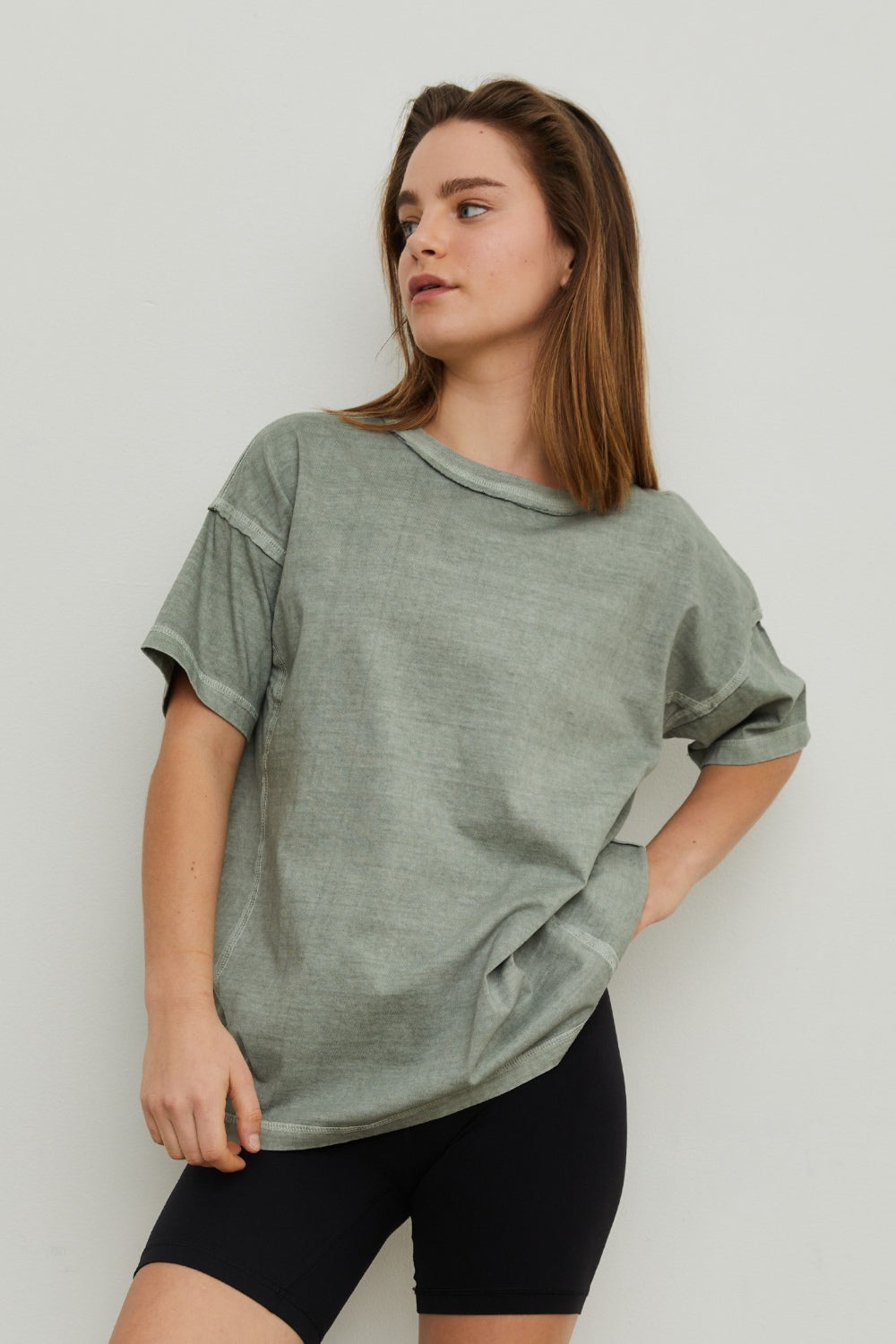 THE BLANK LAB Exposed Seam Short Sleeve T-Shirt