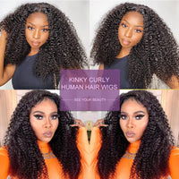 Curly Lace Front Wig Human Hair 13x4 Kinky Curly Transparent Lace Frontal Wigs with Baby Hair Pre Plucked 22 Inch Curly Wigs for Women 180 Density Glueless Deep Curly Lace Front Wigs Human Hair