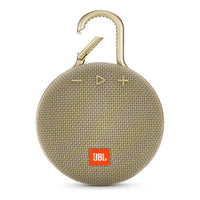 JBL Clip 3, Desert Sand - Waterproof, Durable & Portable Bluetooth Speaker - Up to 10 Hours of Play - Includes Noise-Cancelling Speakerphone & Wireless Streaming