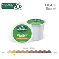 Green Mountain Coffee Roasters Breakfast Blend Single-Serve Keurig K-Cup Pods, Light Roast Coffee, 24 Count (Pack of 4)