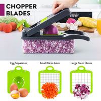 Vegetable Chopper, Pro Onion Chopper, Multifunctional 13 in 1 Food Chopper, Kitchen Vegetable Slicer Dicer Cutter,Veggie Chopper With 8 Blades,Carrot and Garlic Chopper With Container…