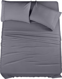Utopia Bedding Queen Bed Sheets Set - 4 Piece Bedding - Brushed Microfiber - Shrinkage and Fade Resistant - Easy Care (Queen, Grey)