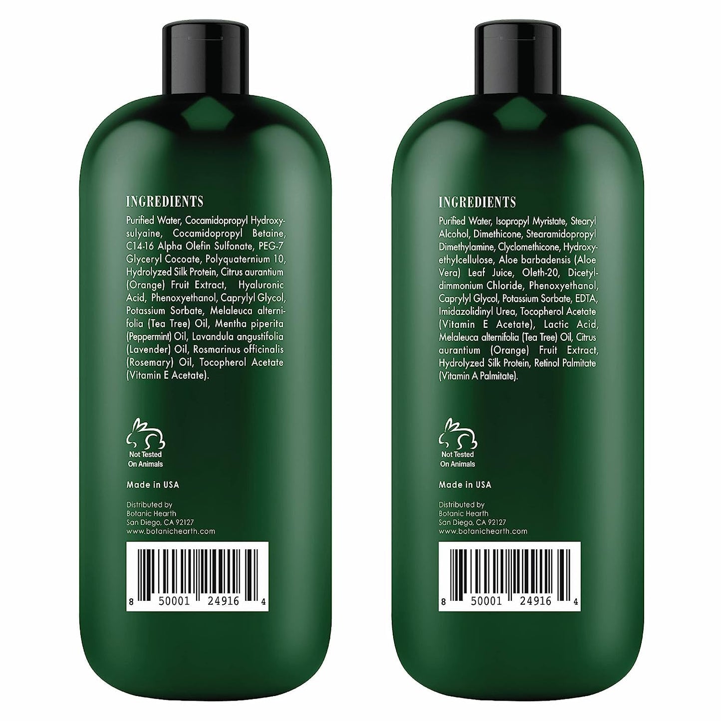 Botanic Hearth Shampoo and Conditioner Set - with 100% Pure Tea Tree Oil, for Itchy and Dry Scalp, Sulfate/ Paraben Free - for Men and Women - 16 fl oz each