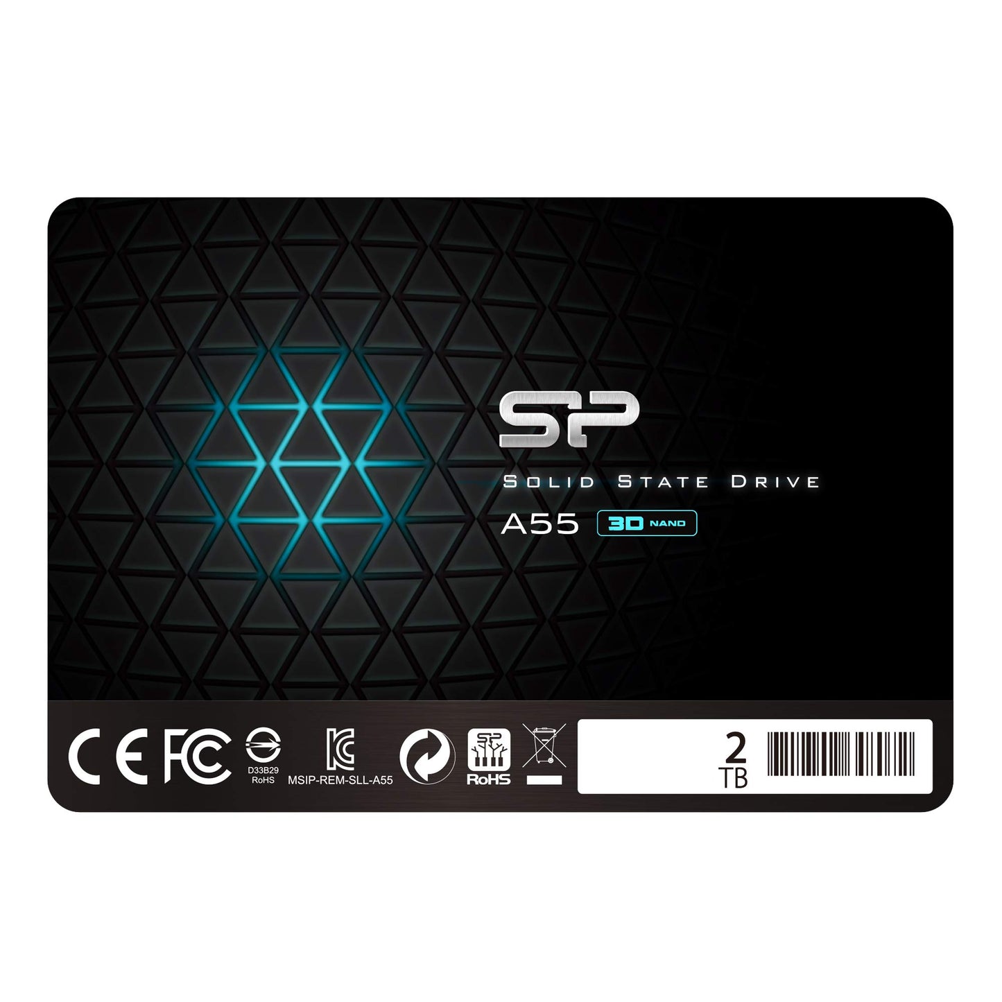 Silicon Power 2TB SSD 3D NAND A55 SLC Cache Performance Boost SATA III 2.5" 7mm (0.28") SSD Internal Solid State Drive (SP002TBSS3A55S25)