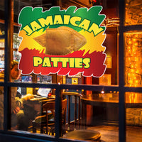 Die-Cut Sticker Multiple Sizes Jamaican Patties Restaurant & Food Jamaican Patties Indoor Decal Concession Sign Yellow - 14in Longest Side