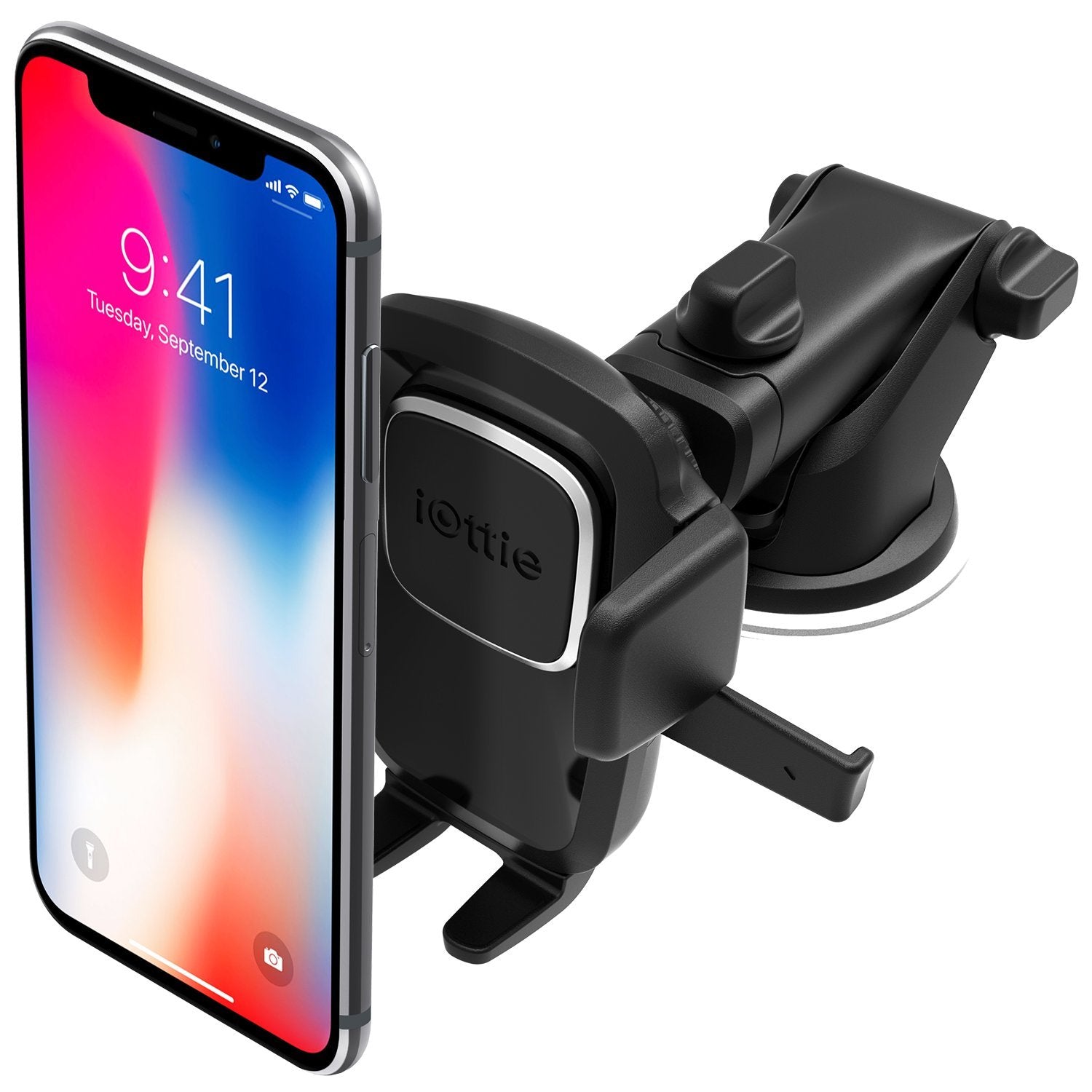 iOttie Easy One Touch 4 Dash & Windshield Universal Car Mount Phone Holder Desk Stand for -iPhone, Samsung, Moto, Huawei, Nokia, LG, Smartphones, Black