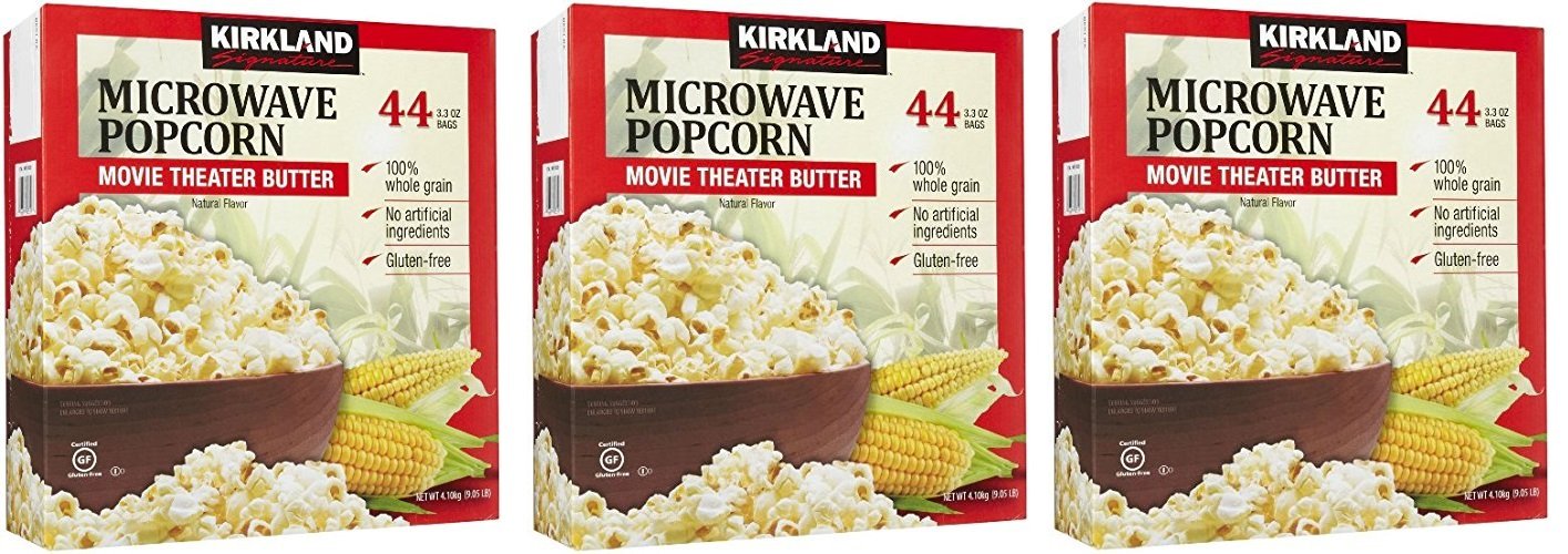 Kirkland Signature Microwave Popcorn, 3.3 oz, 44 Count, 3 Pack