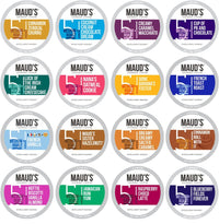 Mauds Super Flavored Coffee Variety Pack - 80ct Single Serve Pods with 16 Flavors of Medium Roast Arabica Coffee