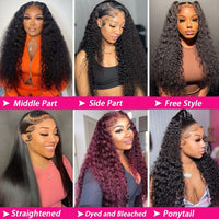 Eliauk Deep Wave Lace Front Wigs Human Hair Pre Plucked Pre Cut 20 Inch