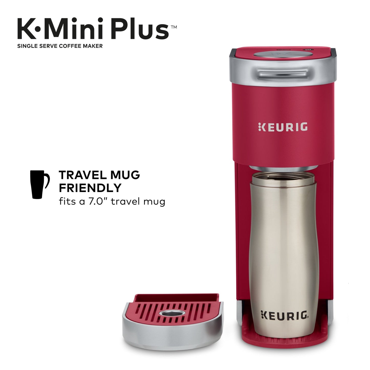 Keurig K-Mini Plus Single Serve K-Cup Pod Coffee Maker, Cardinal Red