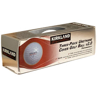 Kirkland Signature Three-Piece Urethane Cover Golf Ball v2.0 Performance + Total of 24 Balls, White