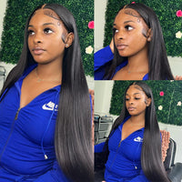 NKTU Lace Front Wigs Human Hair 13x4 Straight HD Transparent Lace Frontal Wigs for Women Human Hair Glueless Pre Plucked with Baby Hair 160 Density (28 Inch, Straight Wigs)